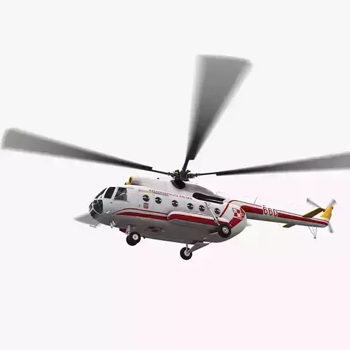 Mi-8T Poland Air Force Animated Low-poly 3D model