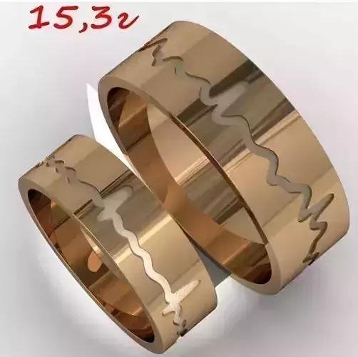 Wedding bands heartbeating
