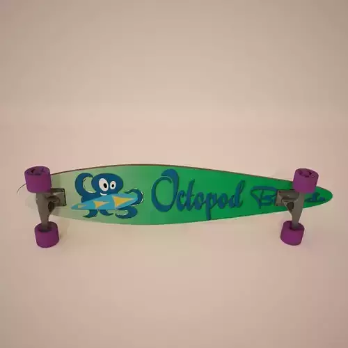 Longboard skateboard with octopus