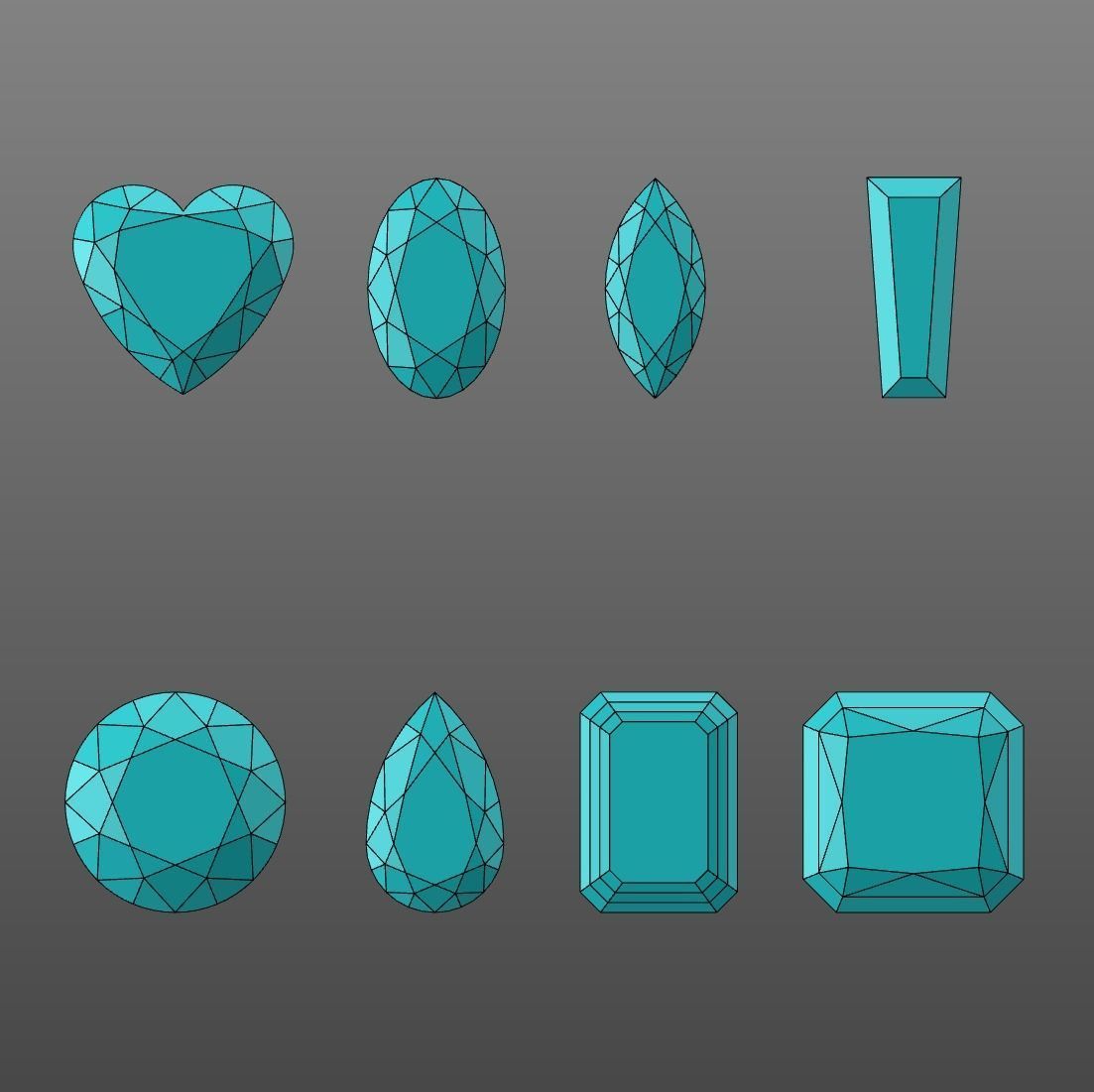 8 Gemstones Pack 3D model_6