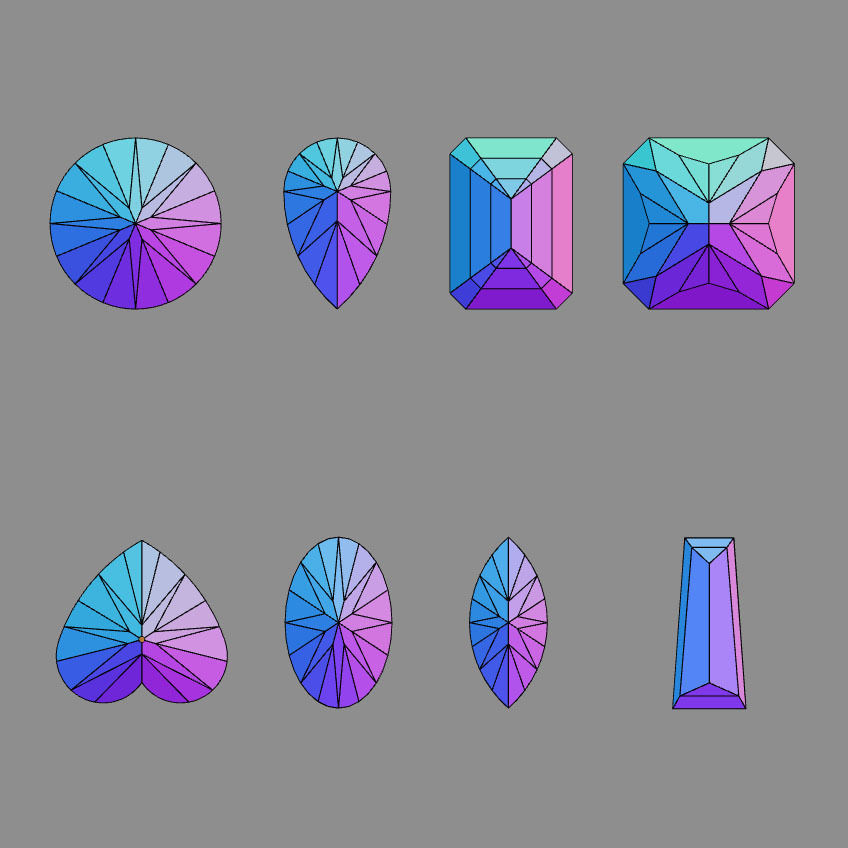 8 Gemstones Pack 3D model_4