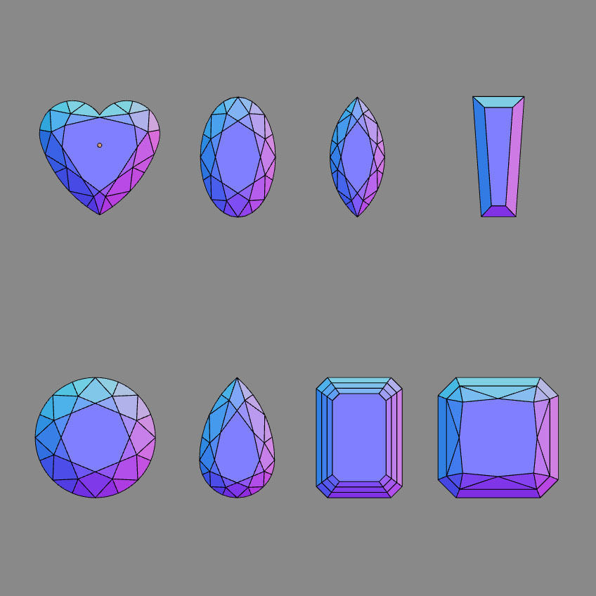 8 Gemstones Pack 3D model_3