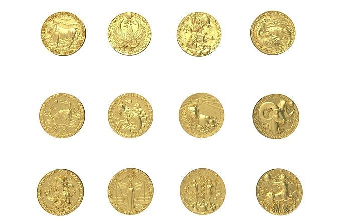 3D Model of Zodiac symbols UPDATE 3D print model