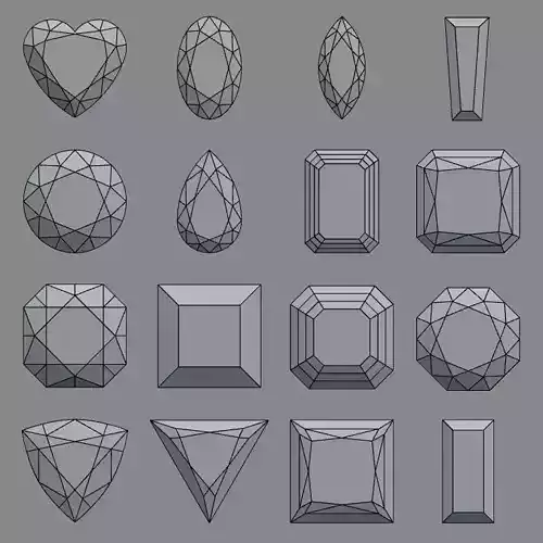16 Gemstones Pack 3D model