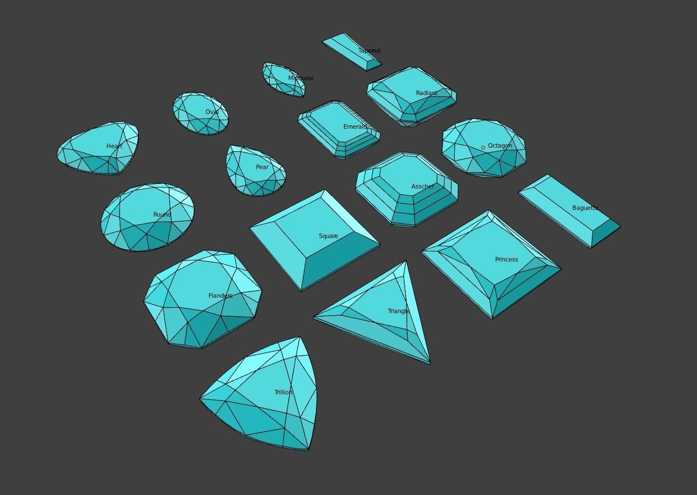 16 Gemstones Pack 3D model_6