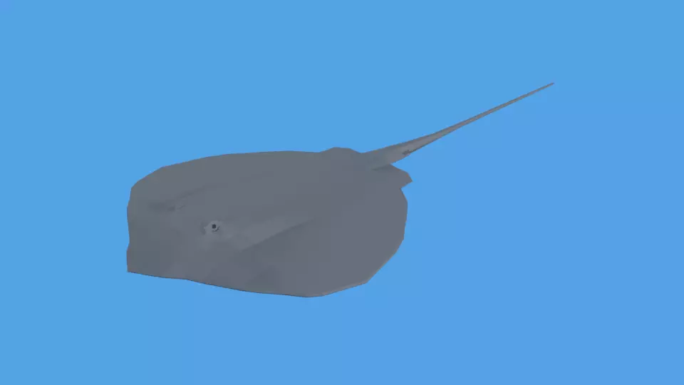 Low Poly Cartoon Stingray Low-poly 3D model