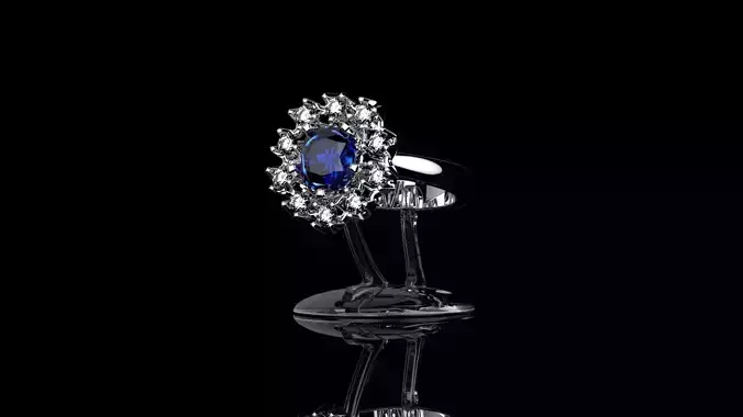 Ring Blue Diamond 3D print model