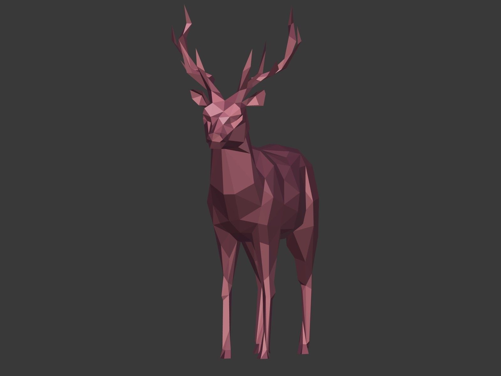 LowPoly Cartoon Deers Low-poly 3D model_6