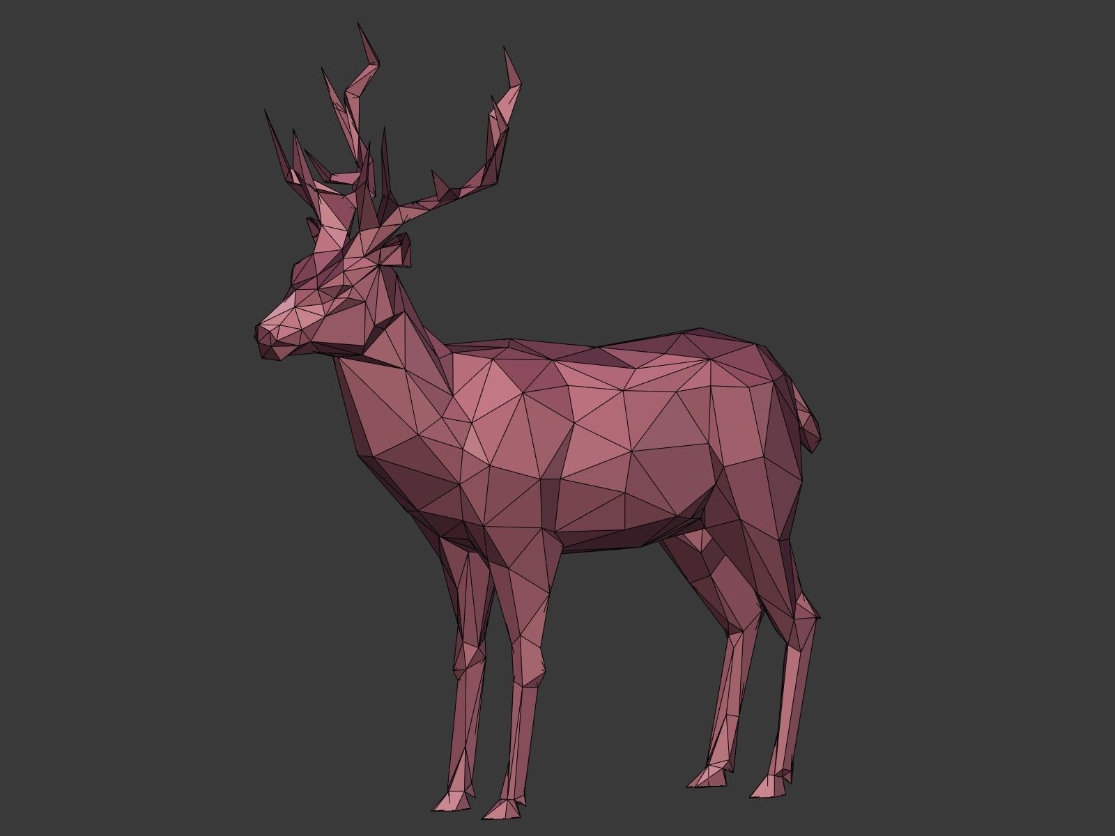 LowPoly Cartoon Deers Low-poly 3D model_5