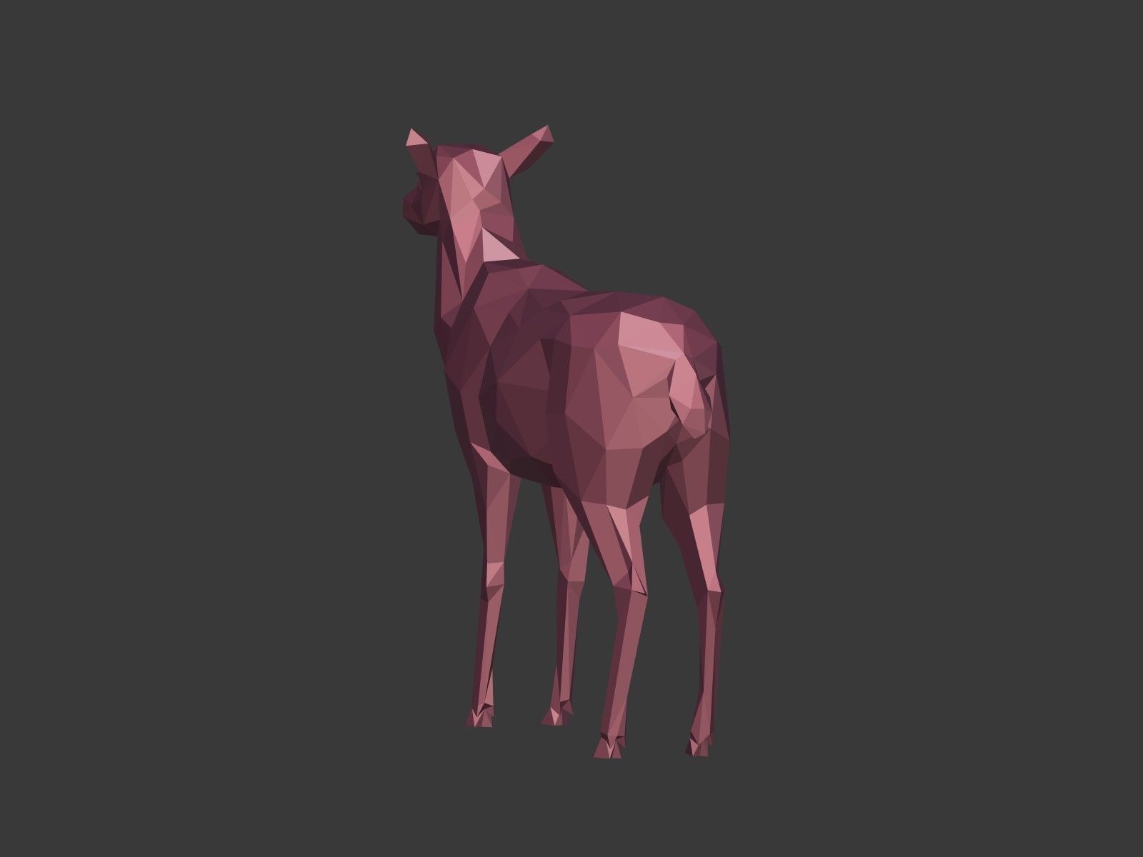 LowPoly Cartoon Deers Low-poly 3D model_14