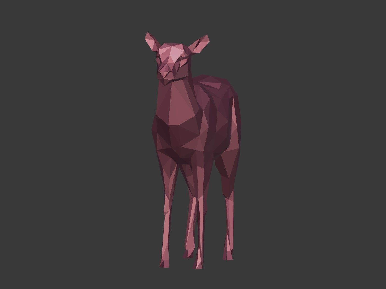 LowPoly Cartoon Deers Low-poly 3D model_12