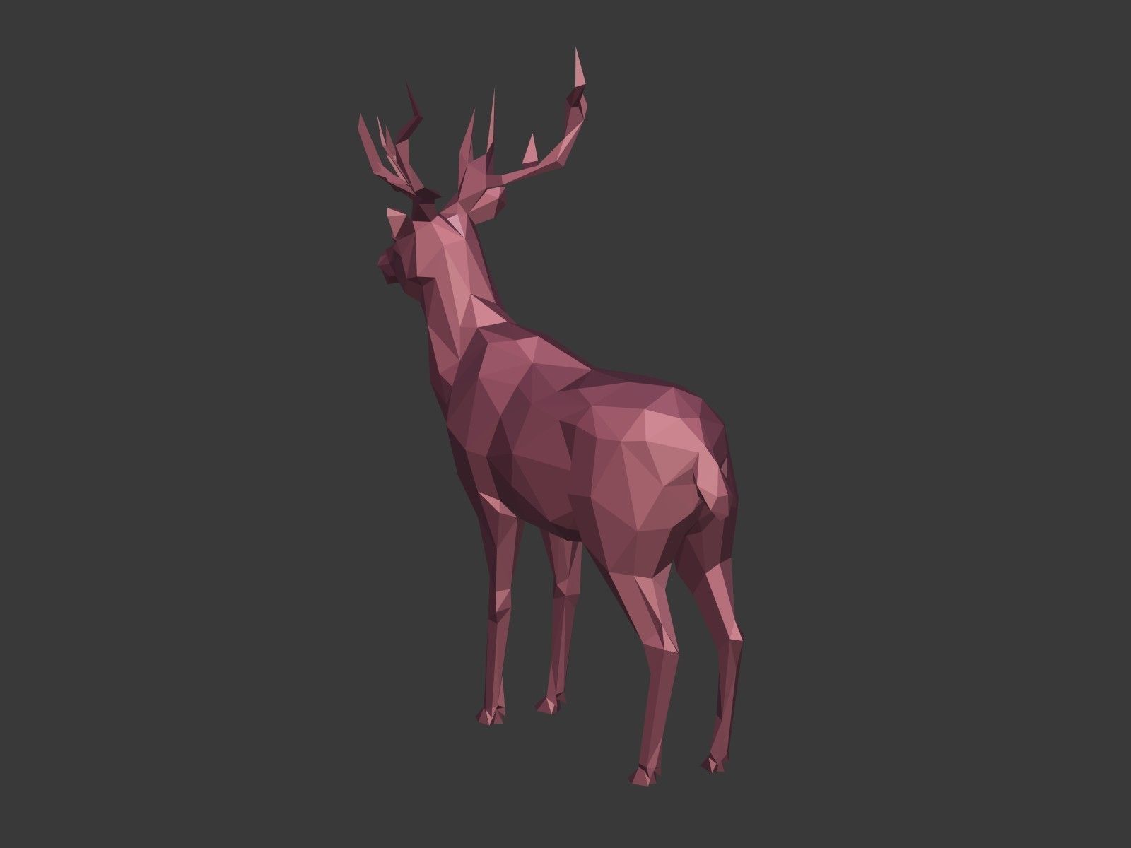 LowPoly Cartoon Deers Low-poly 3D model_8