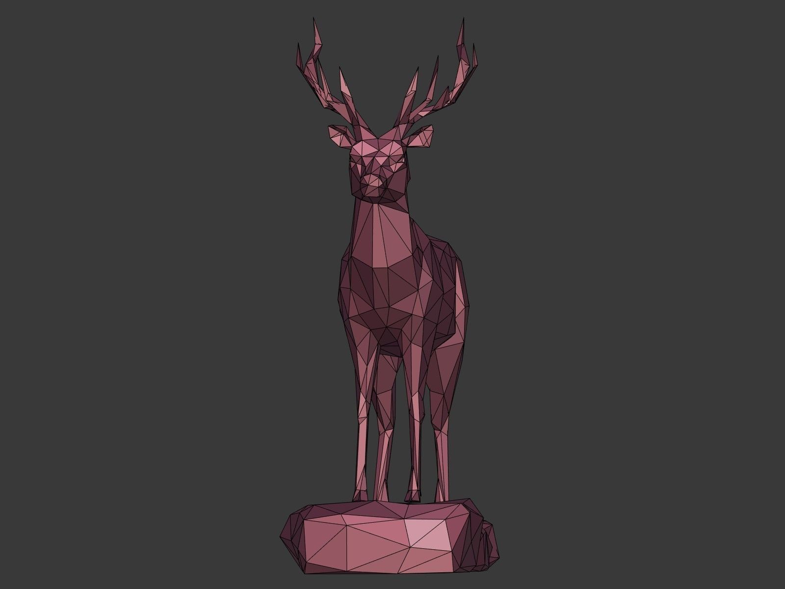 LowPoly Cartoon Deers Low-poly 3D model_25