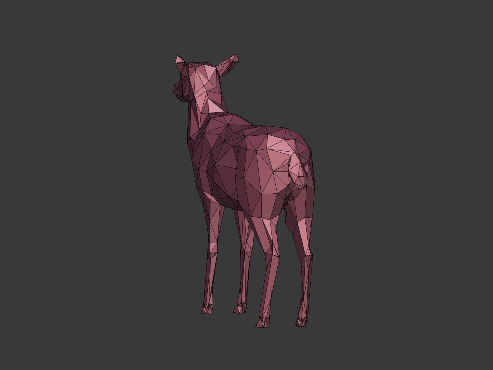 LowPoly Cartoon Deers Low-poly 3D model_15