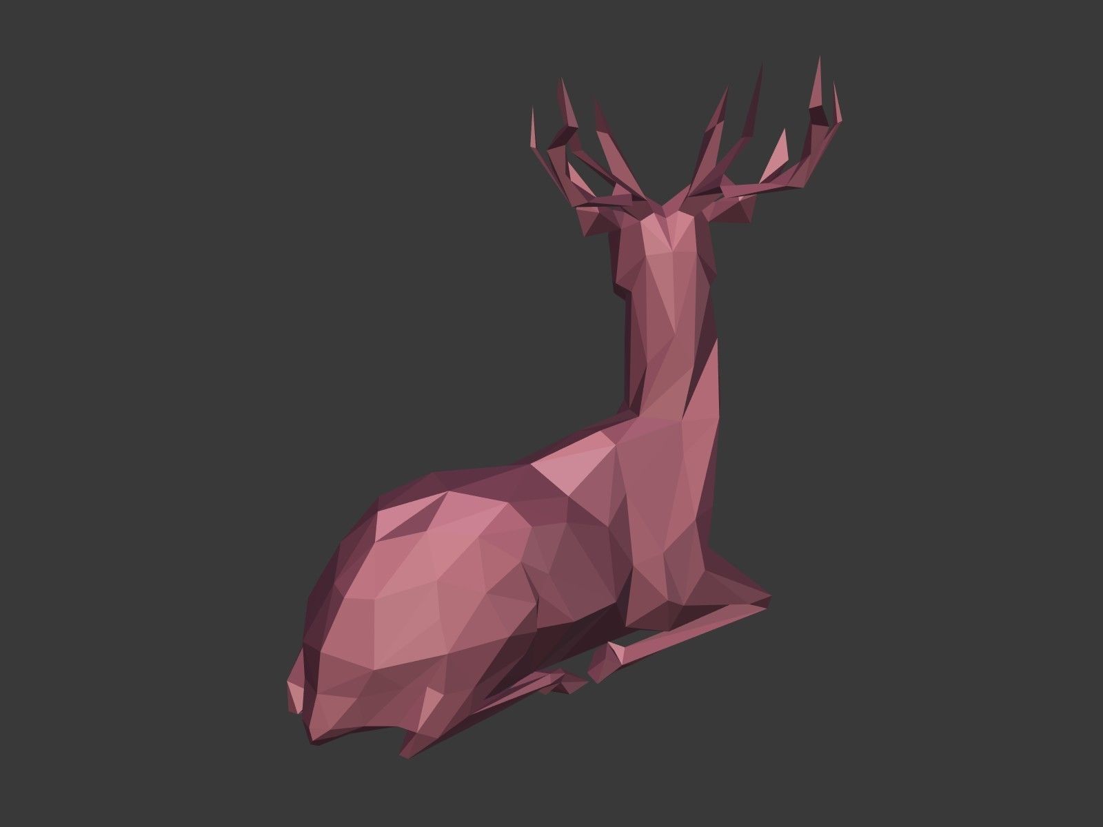 LowPoly Cartoon Deers Low-poly 3D model_22