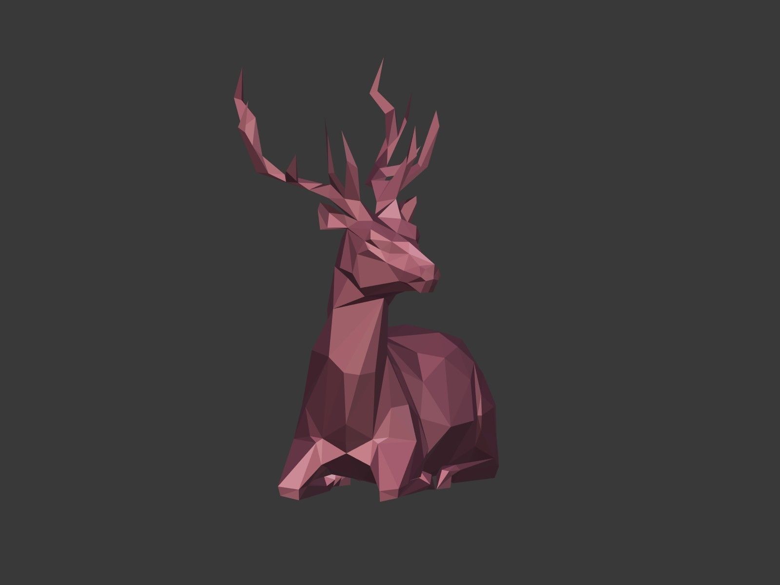 LowPoly Cartoon Deers Low-poly 3D model_17