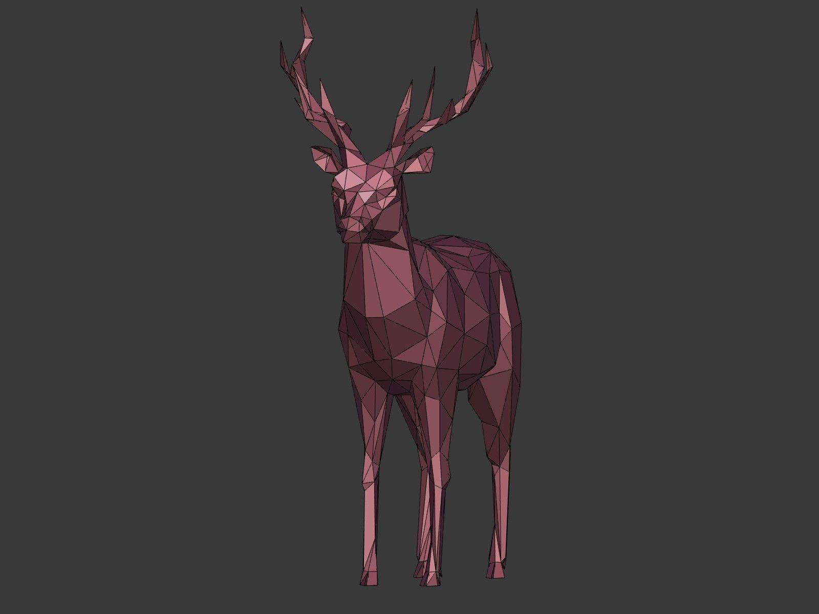 LowPoly Cartoon Deers Low-poly 3D model_7