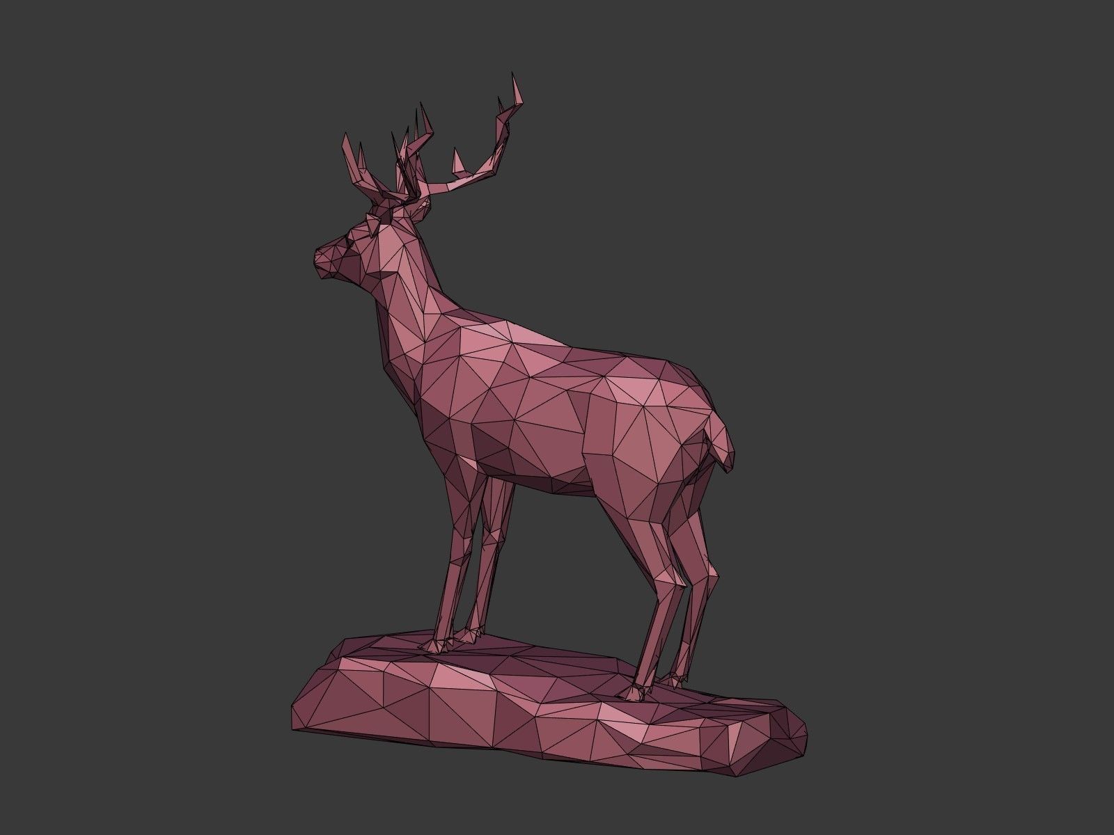 LowPoly Cartoon Deers Low-poly 3D model_29