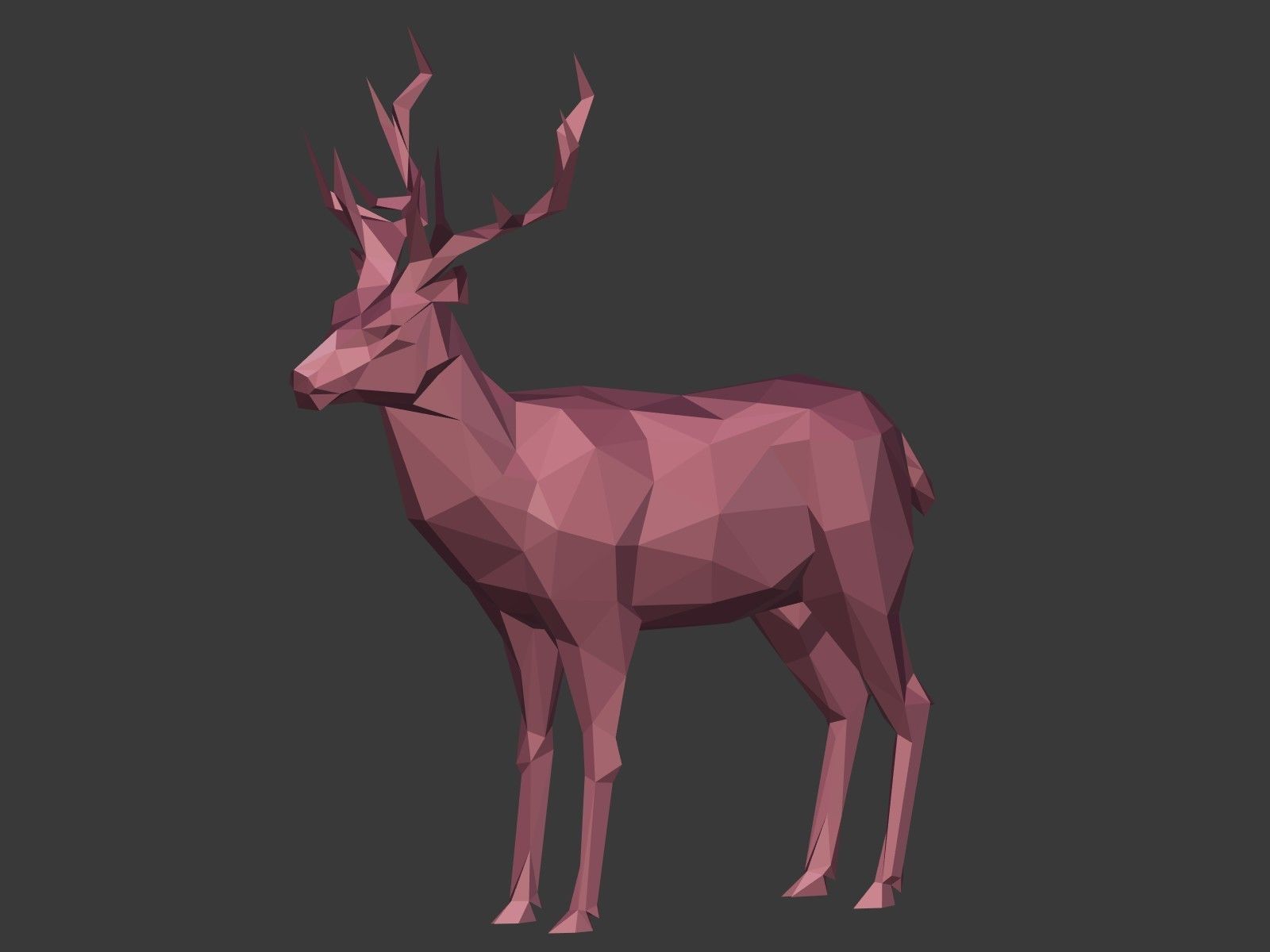 LowPoly Cartoon Deers Low-poly 3D model_4