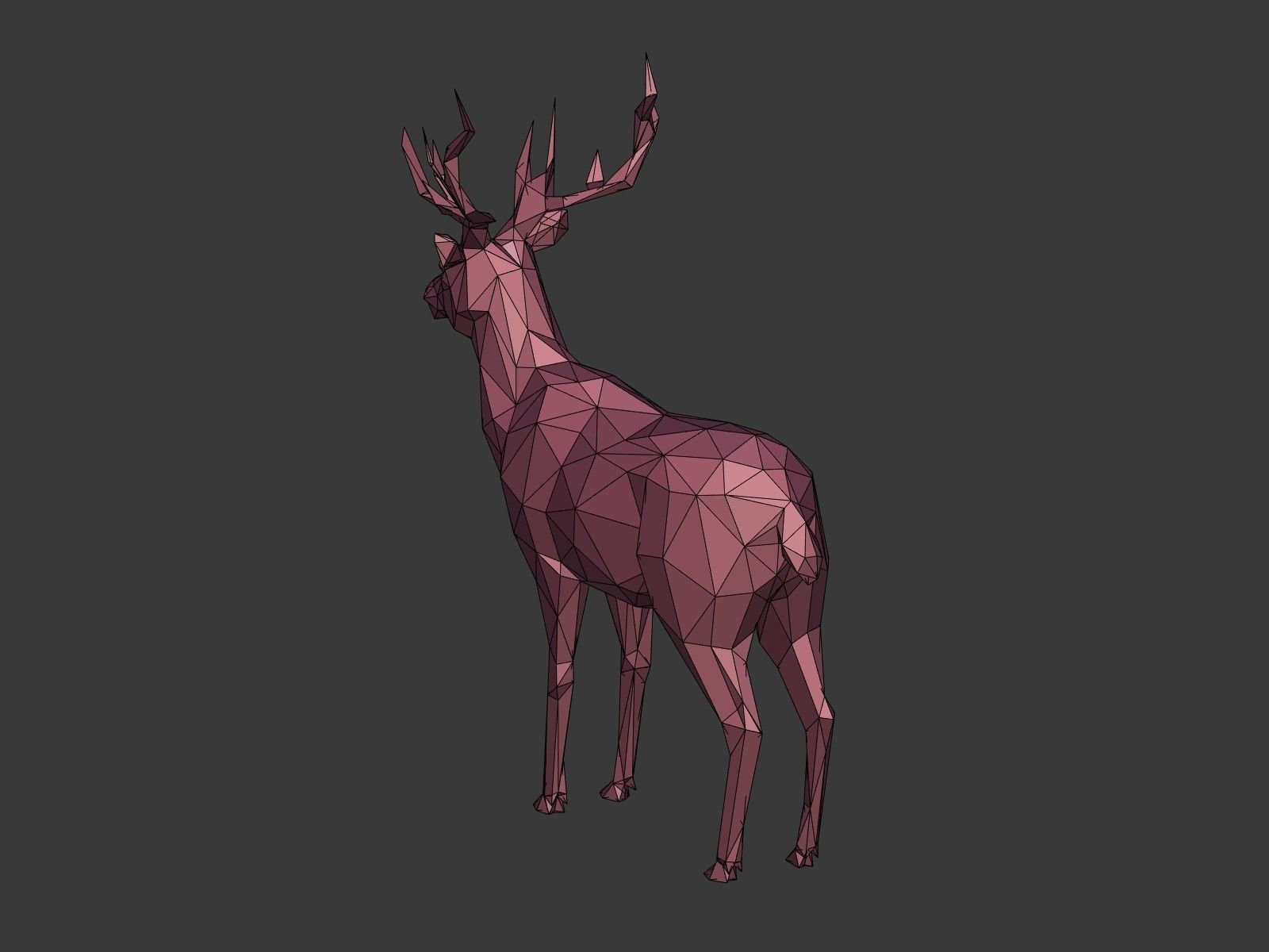 LowPoly Cartoon Deers Low-poly 3D model_9