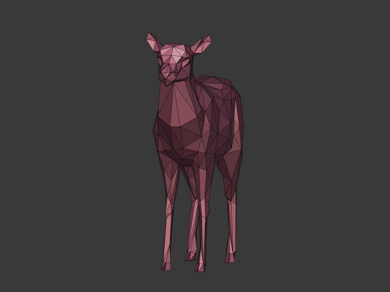 LowPoly Cartoon Deers Low-poly 3D model_13