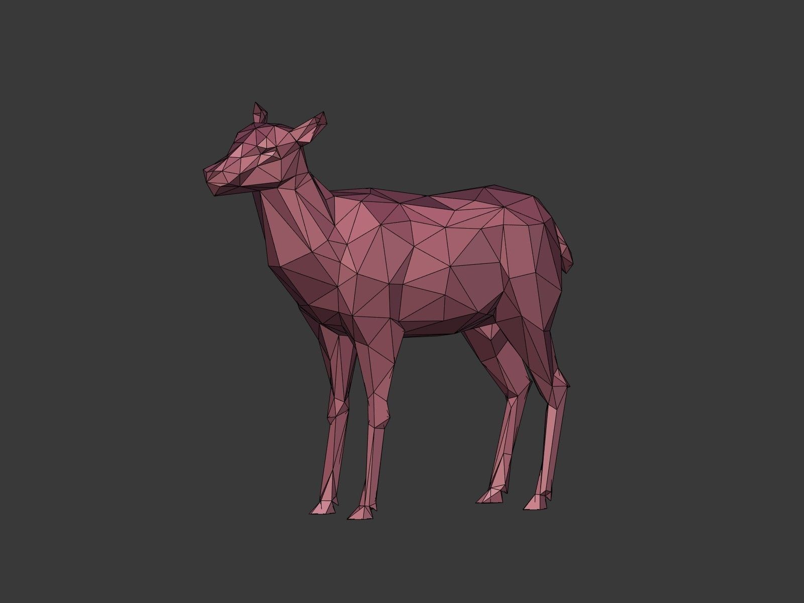 LowPoly Cartoon Deers Low-poly 3D model_11