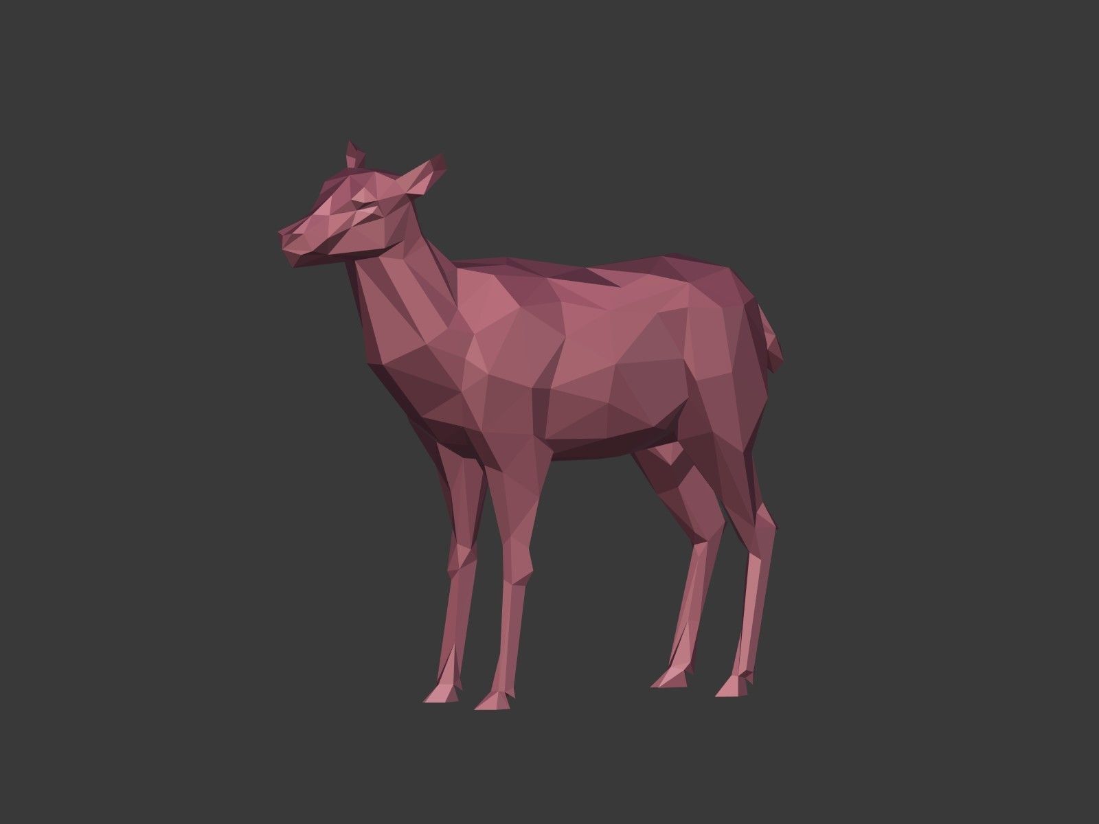 LowPoly Cartoon Deers Low-poly 3D model_10