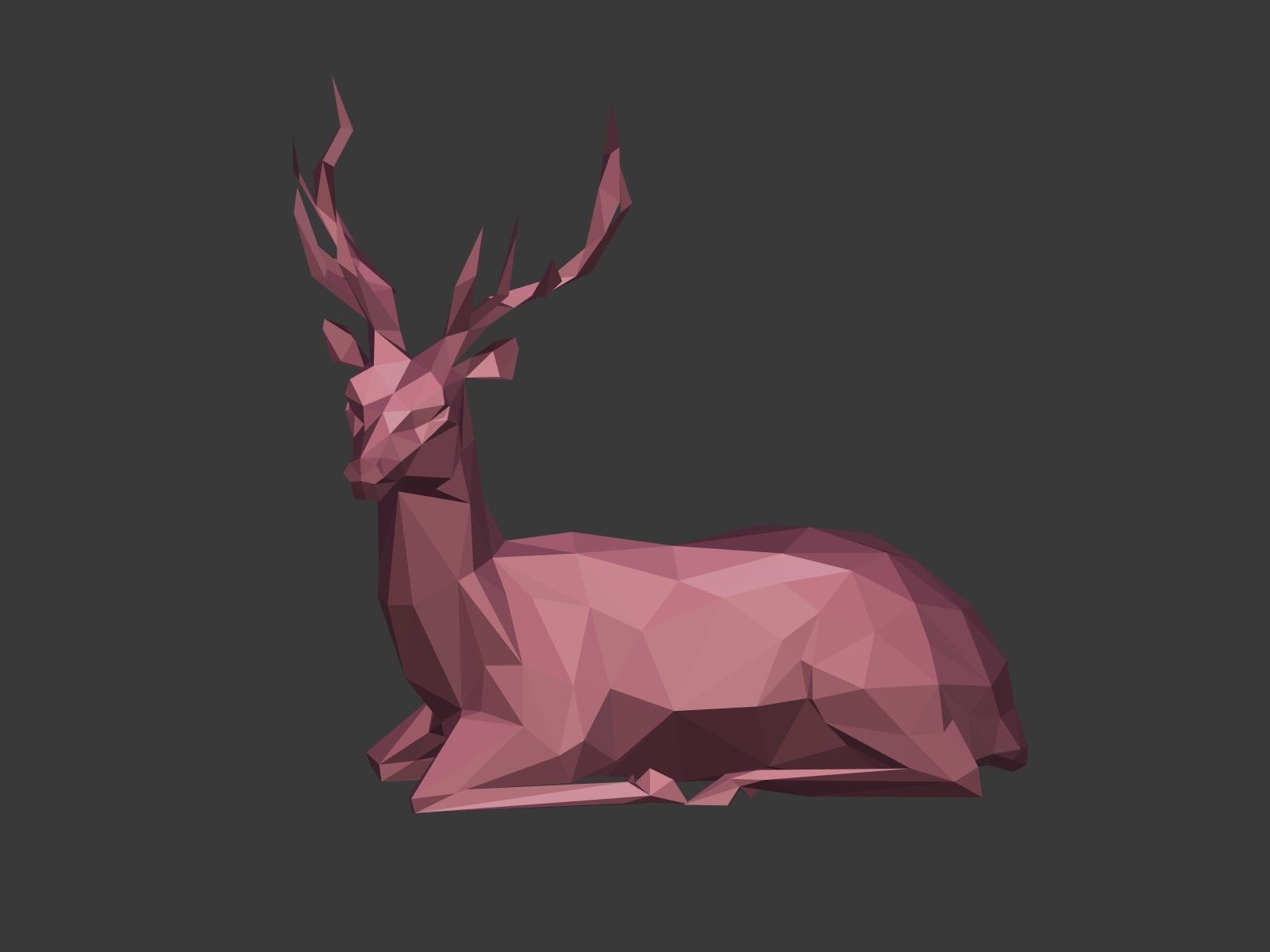LowPoly Cartoon Deers Low-poly 3D model_19