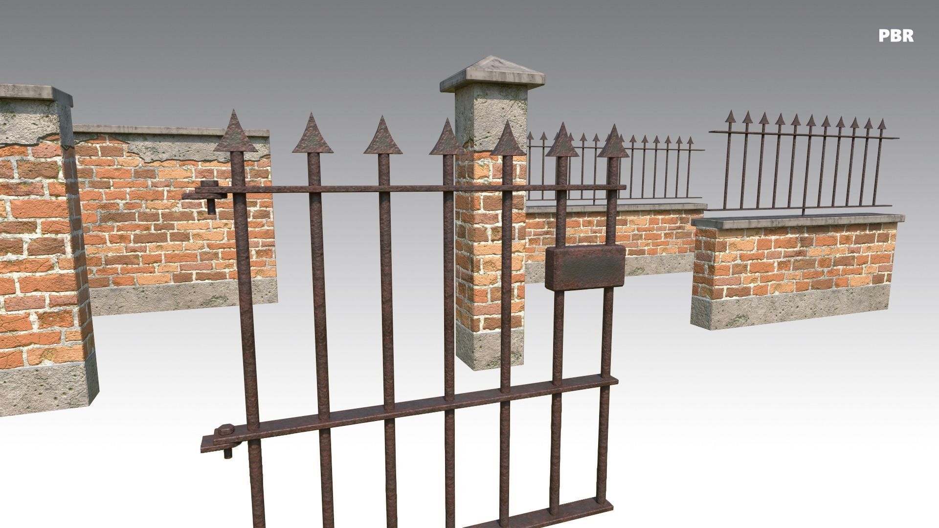Brick Wall Pack PBR - Modular - Version 7 - Low-poly 3D model_4