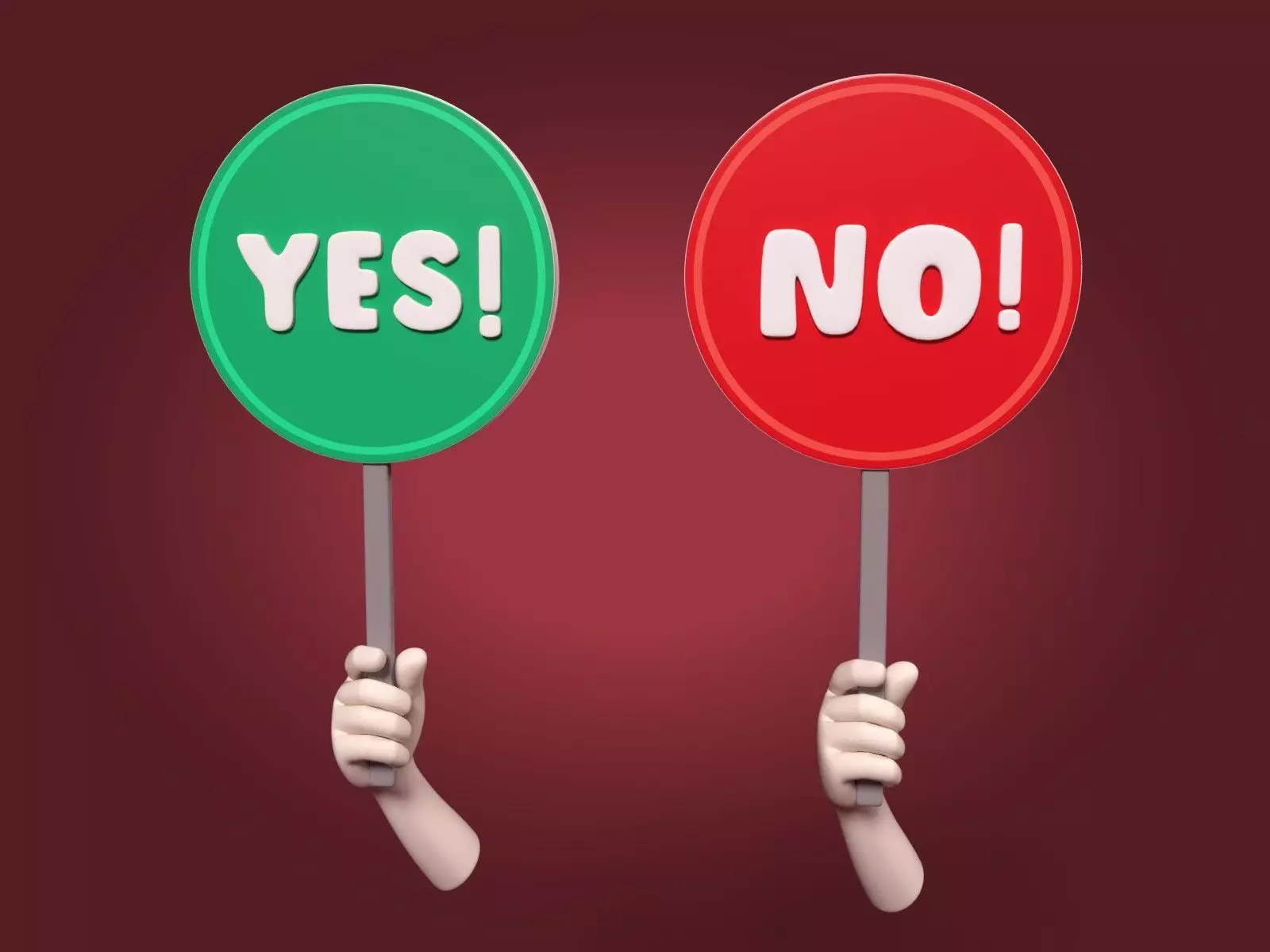 Yes - No Sign Low-poly 3D model