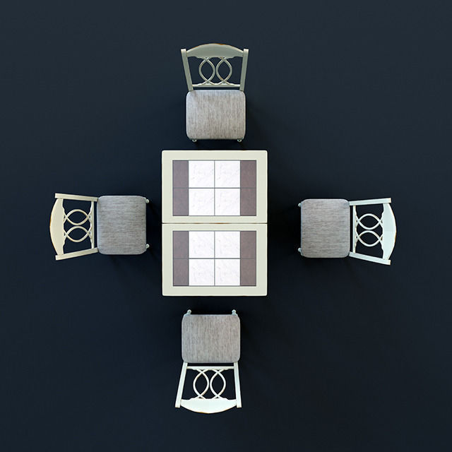 Table and chairs LT T 13302 BUTTERMILK 3D model_2