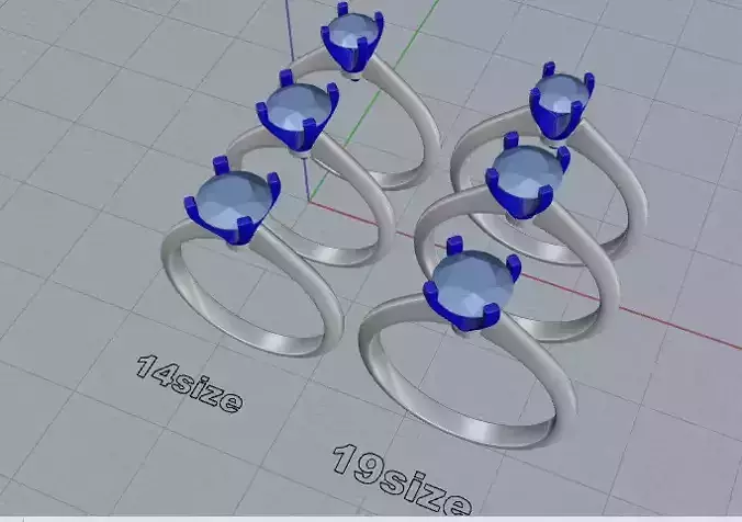 6 ring of different sizes  one stones 