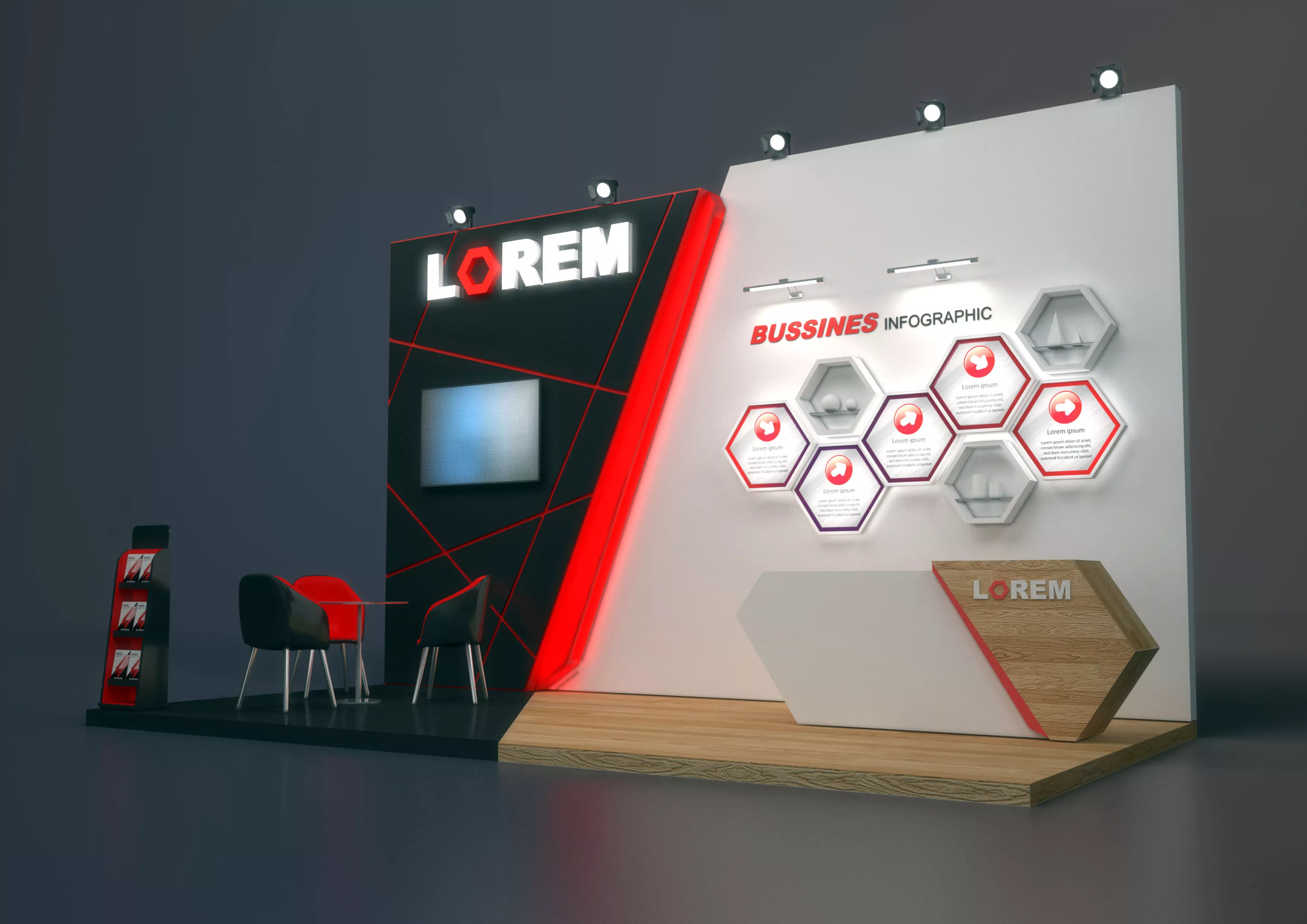 EXHIBITION STAND 011 18sqm 3D model