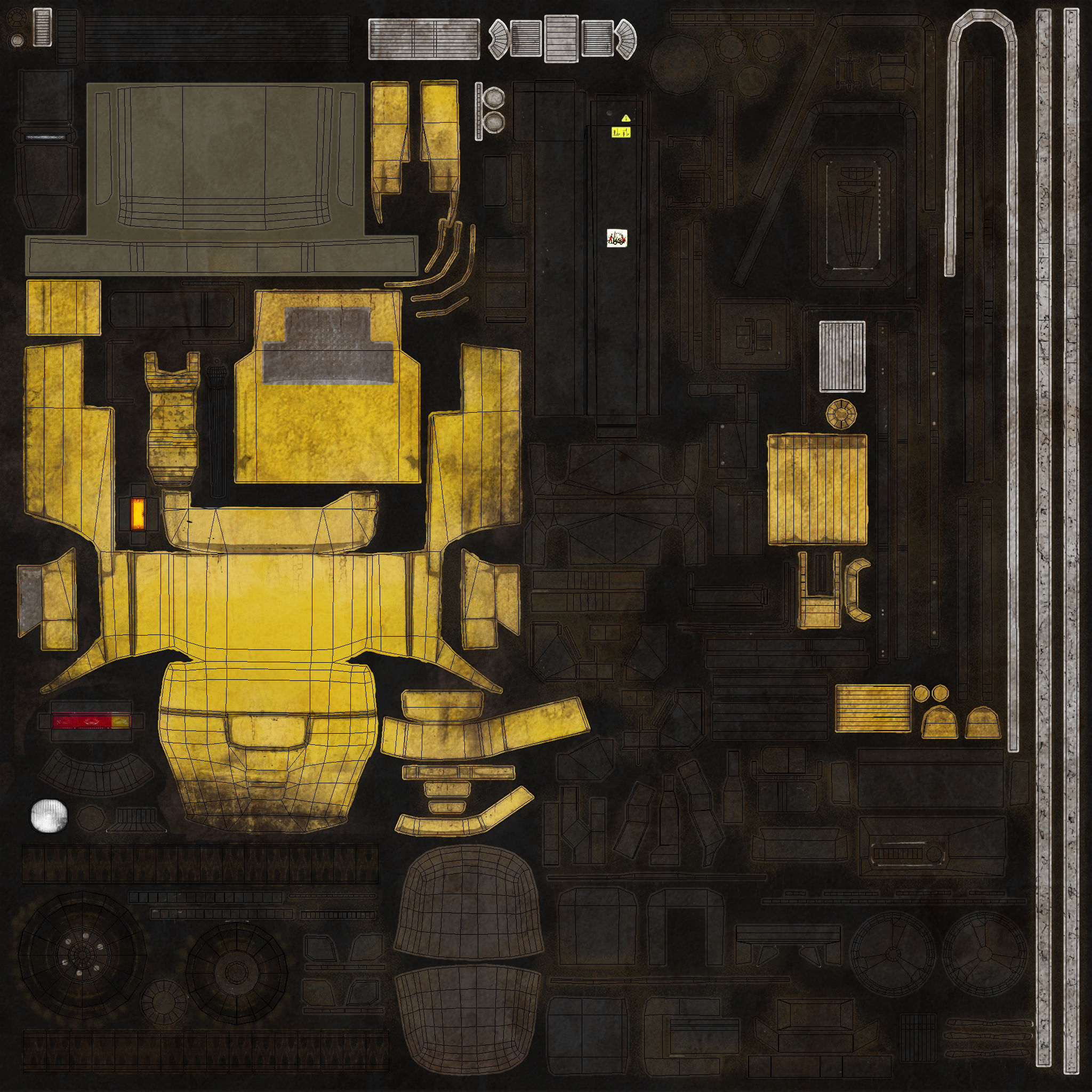 Forklift Truck Low-poly 3D model_15