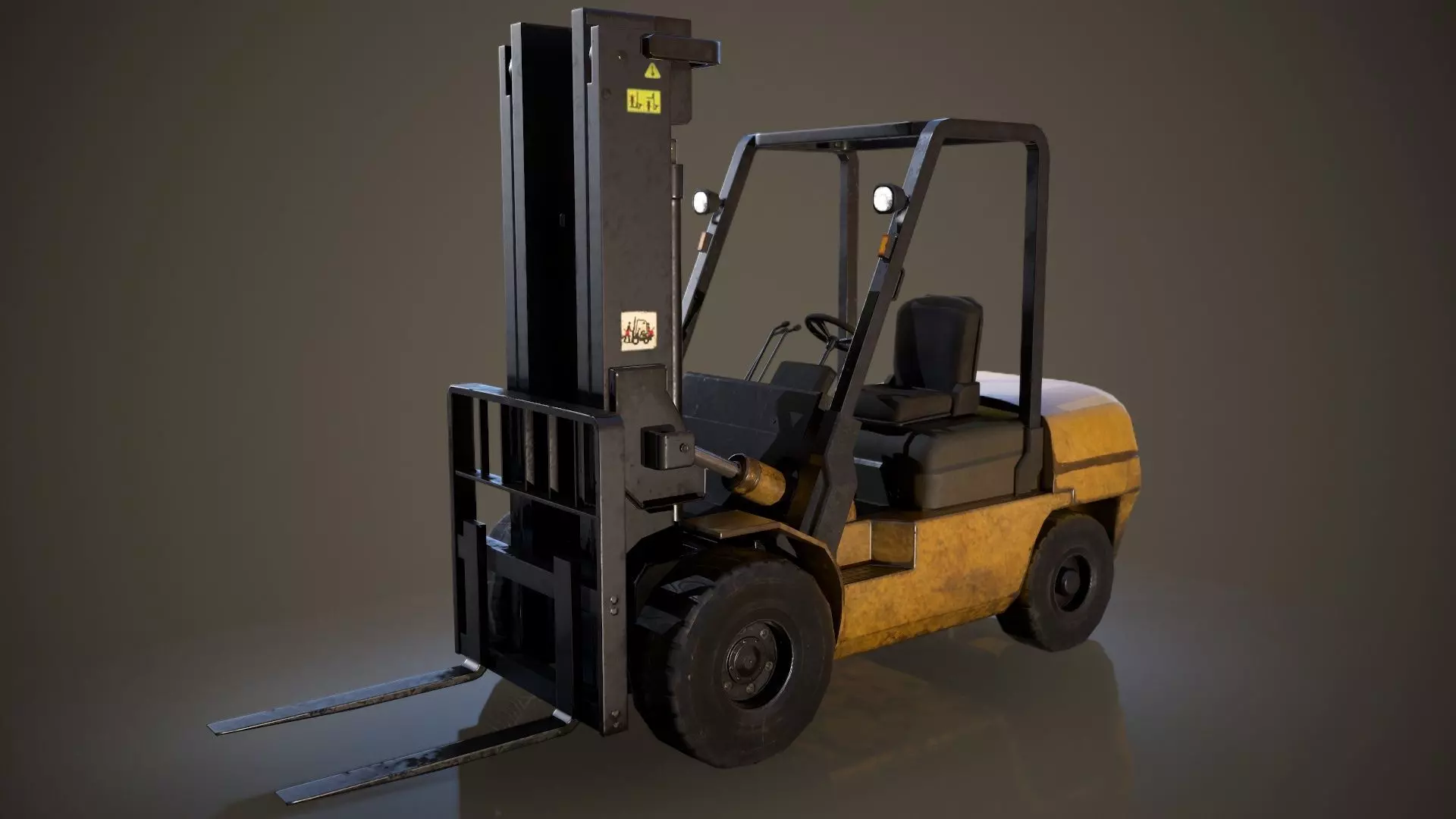 Forklift Truck Low-poly 3D model_0