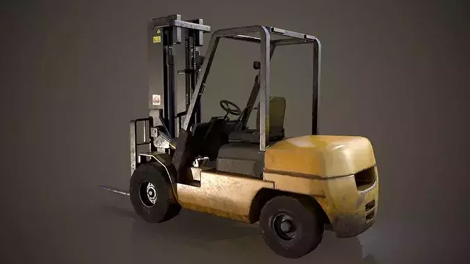 Forklift Truck Low-poly 3D model 2