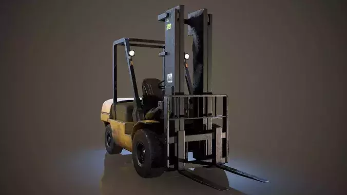 Forklift Truck Low-poly 3D model 3