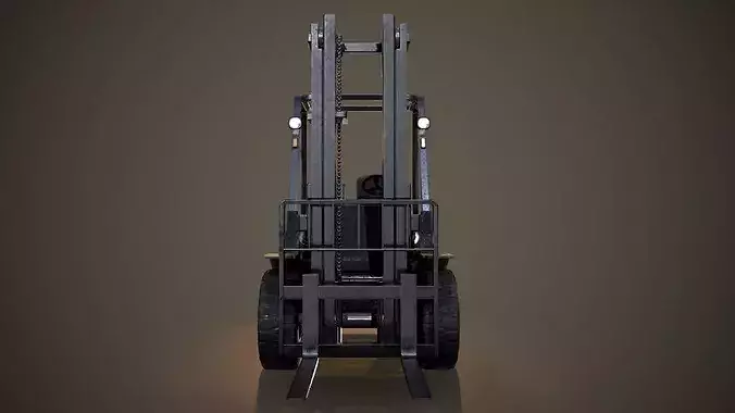 Forklift Truck Low-poly 3D model 5