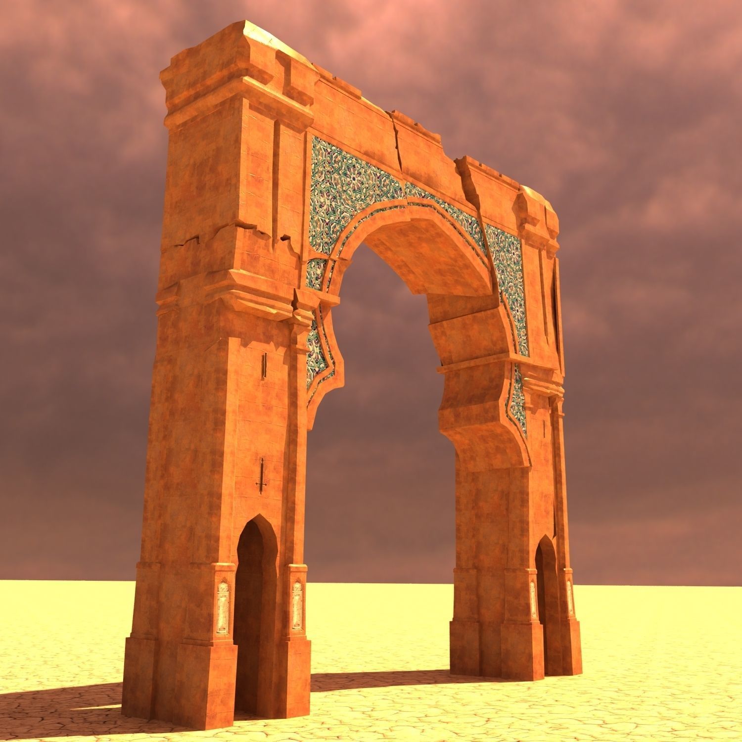 Desert gate Low-poly 3D model