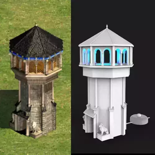 Tower lamp - age of empires 2 - western europe 3D print model