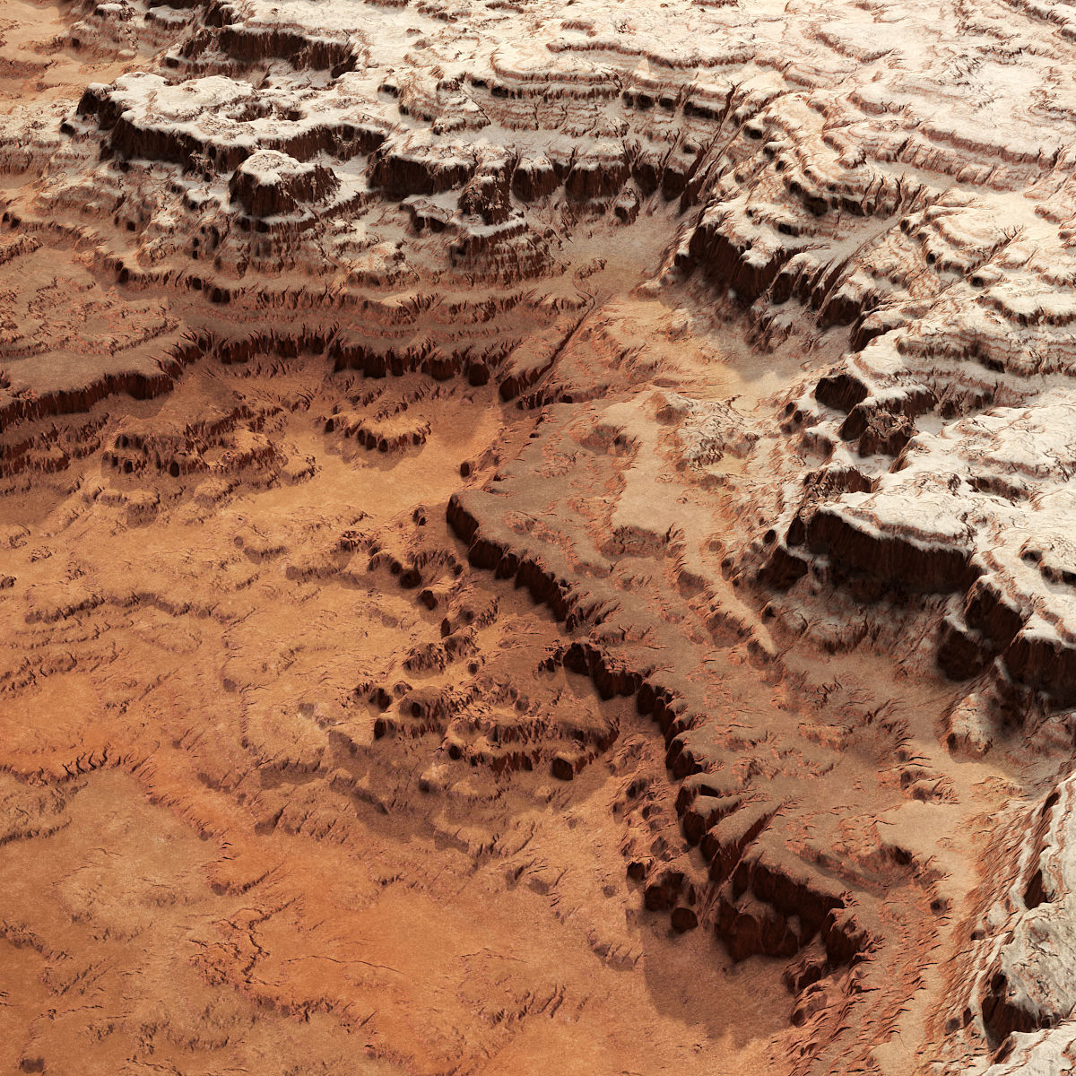 Canyon terrain 3D model_2