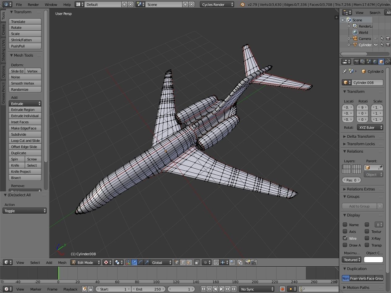 private jet Low-poly 3D model_12