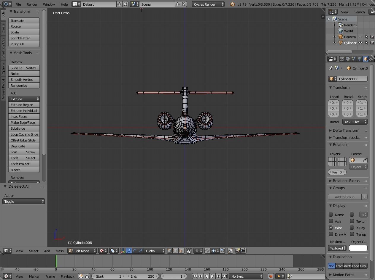 private jet Low-poly 3D model_10