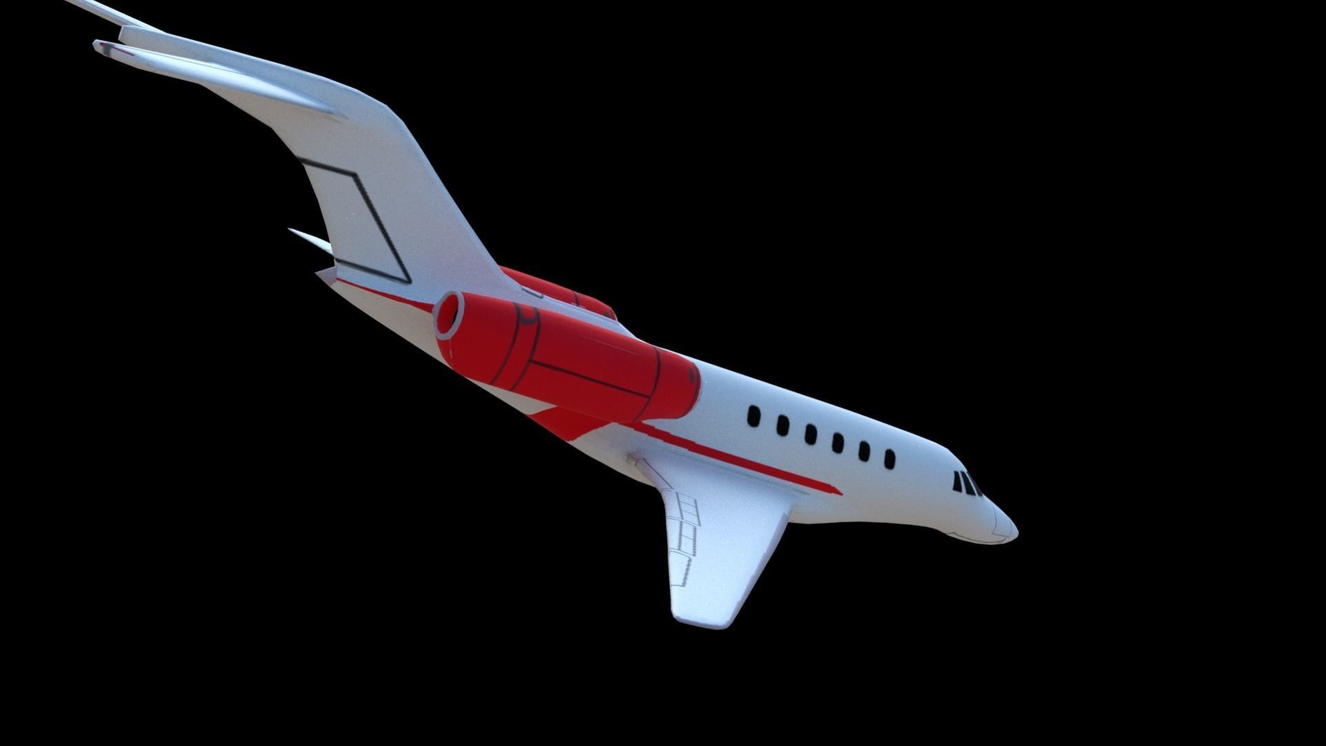 private jet Low-poly 3D model_6