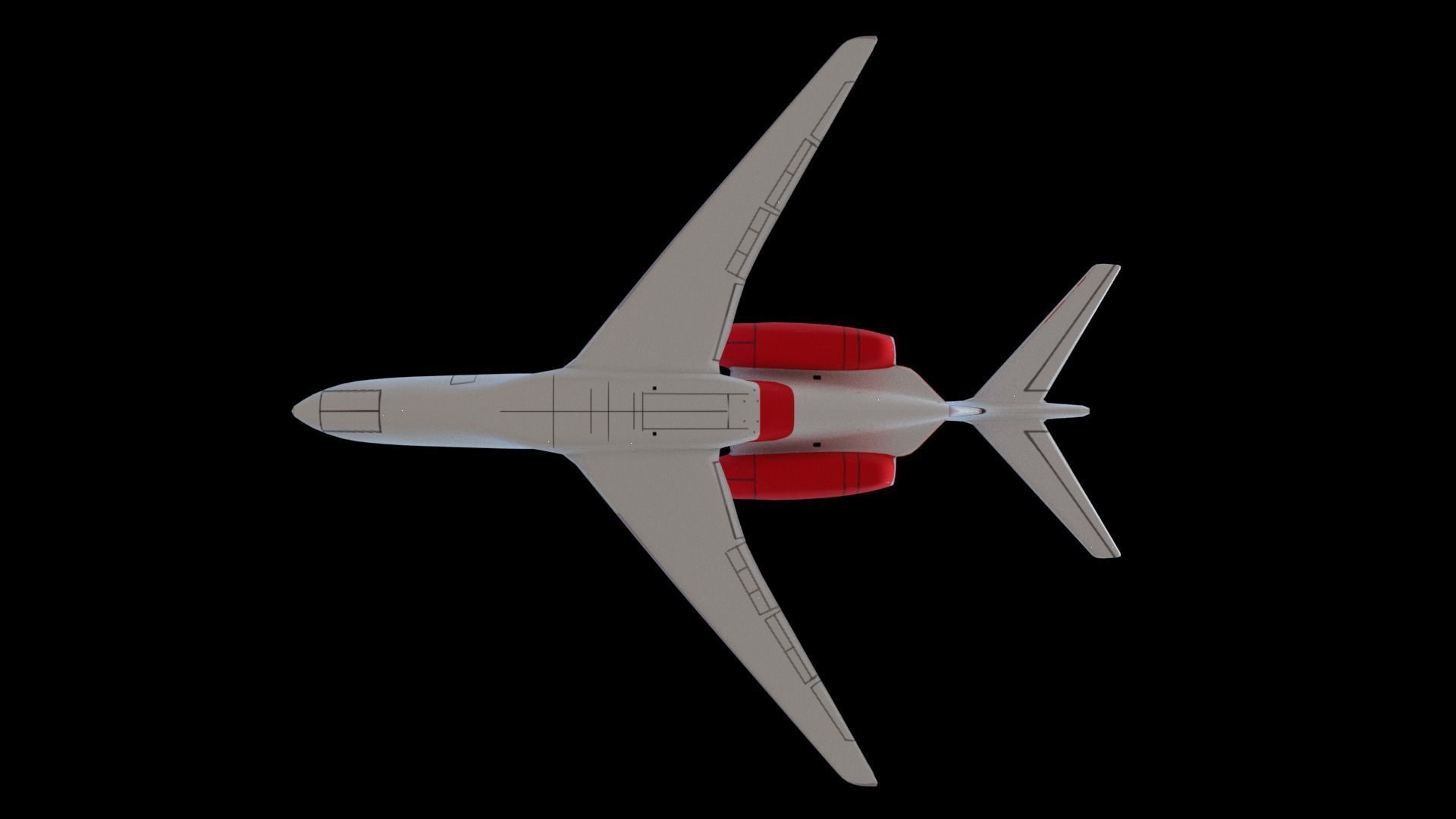 private jet Low-poly 3D model_3