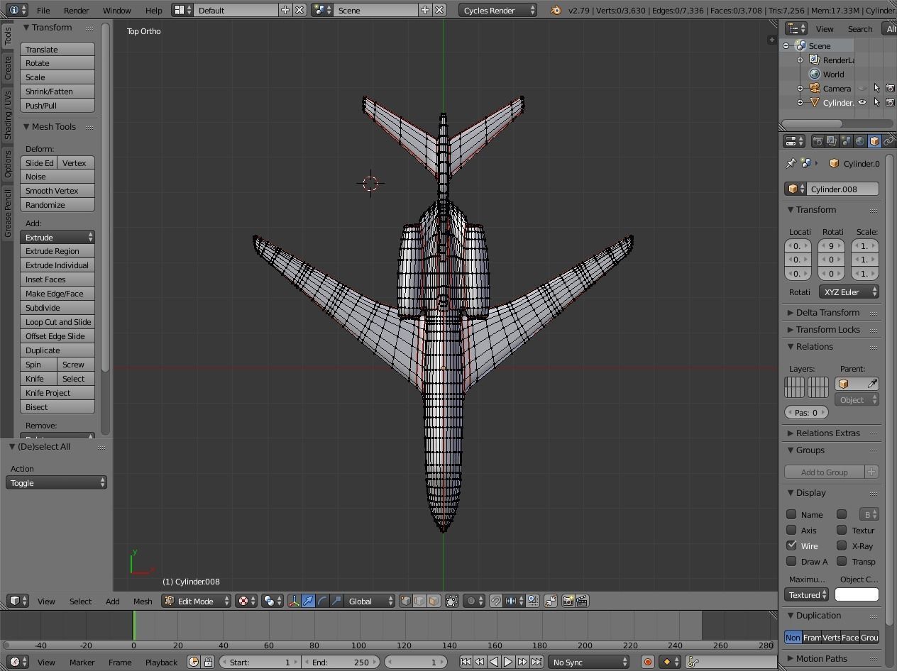 private jet Low-poly 3D model_7