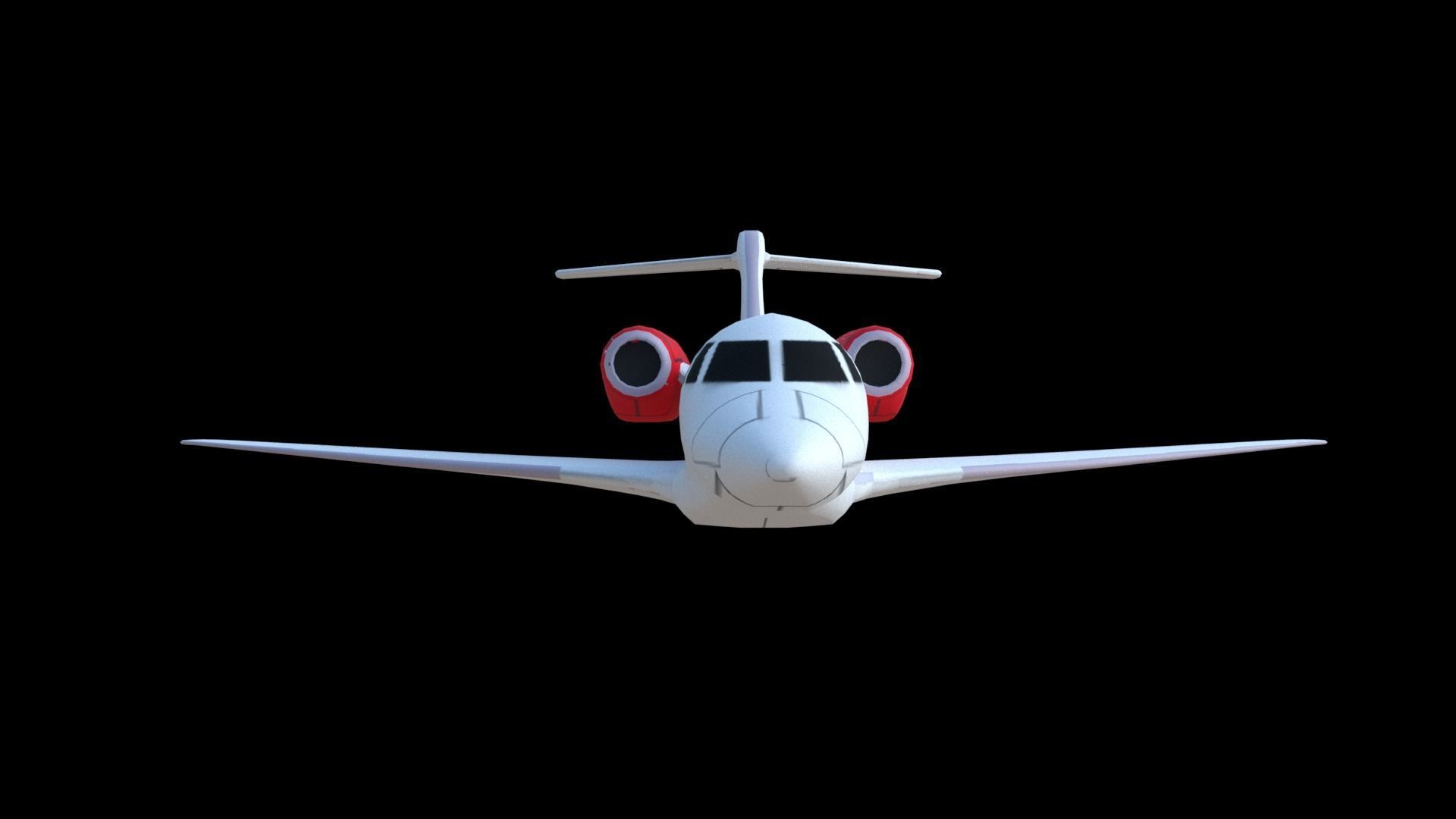 private jet Low-poly 3D model_1