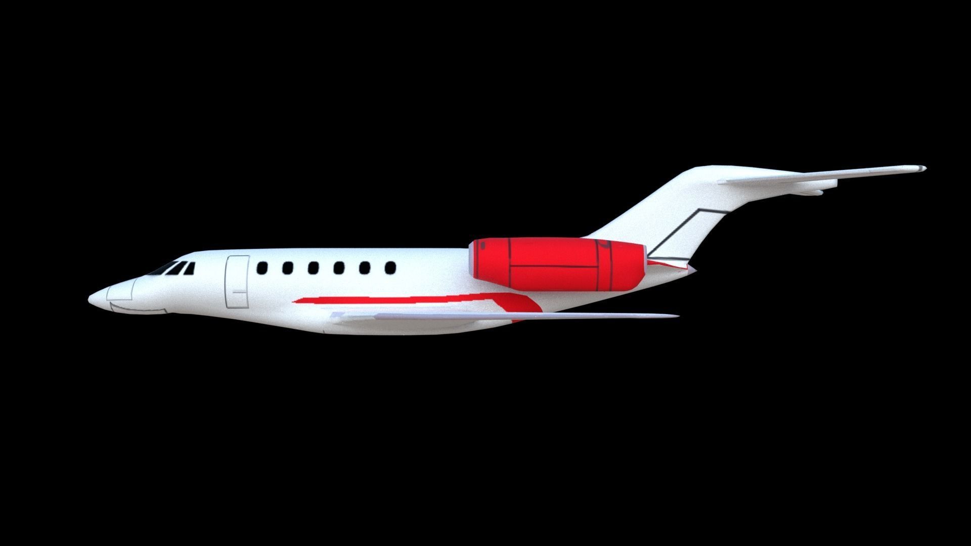 private jet Low-poly 3D model_2