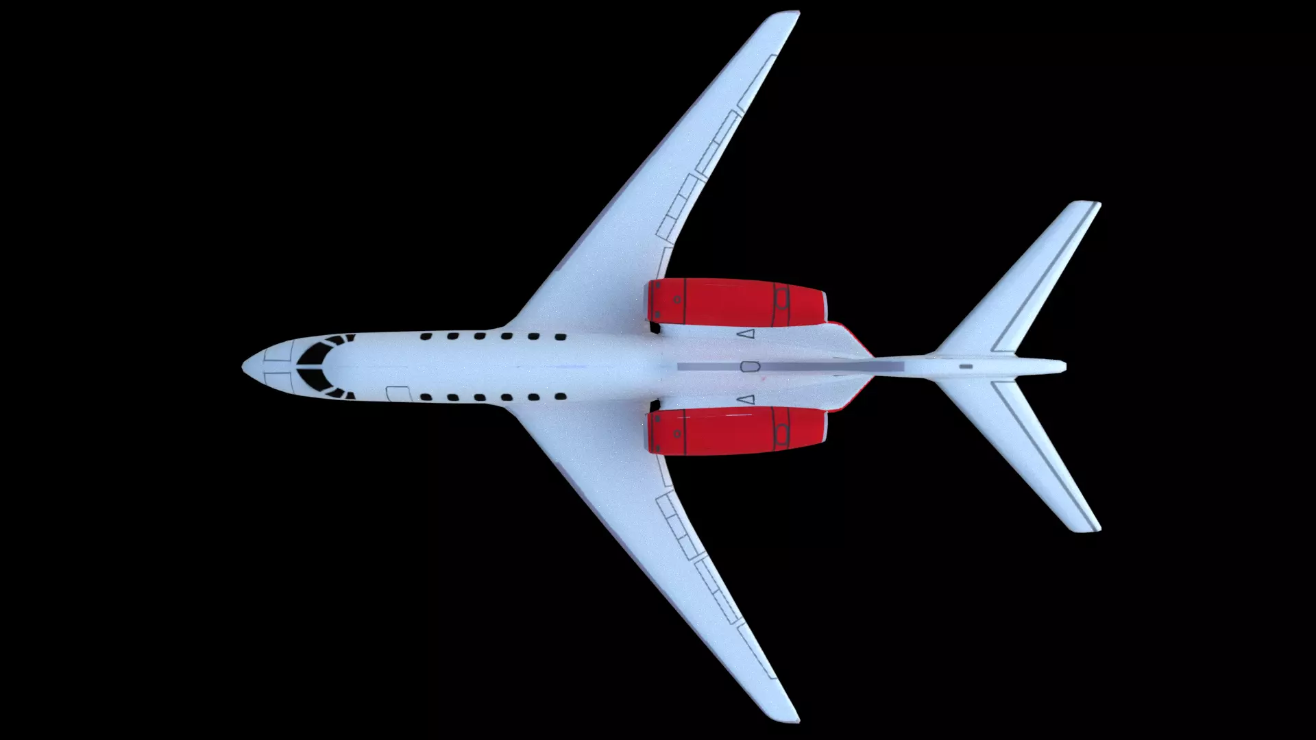 private jet Low-poly 3D model_0