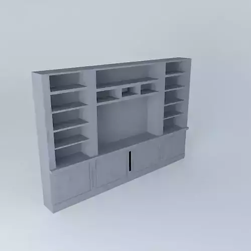 Bookcase entertainment center with shelves